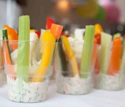 veggies and dip boat snacks