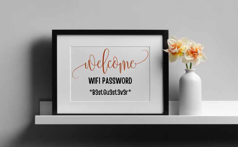 WiFi Password Guest Room Sign