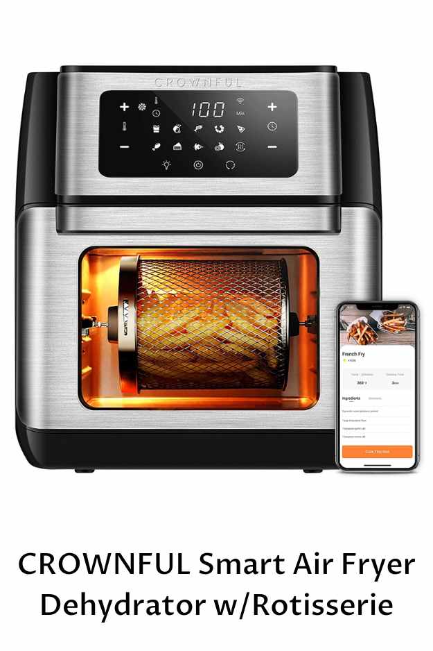 CROWNFUL smart air fryer dehydrator with rotisserie