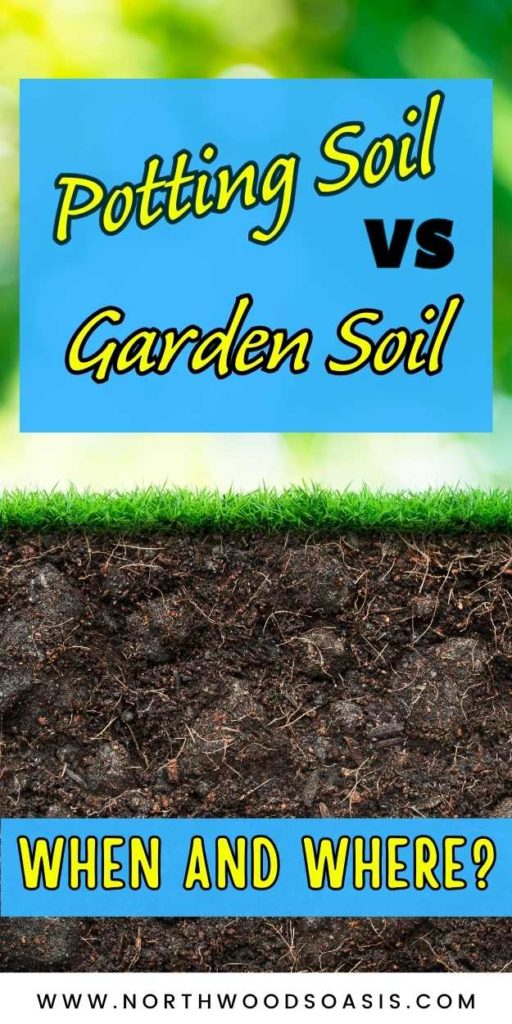 Pinterest Graphic: Potting Soil vs Garden Soil - When and Where?