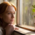 Remote worker looking out home office window, wondering how to make working from home less lonely.